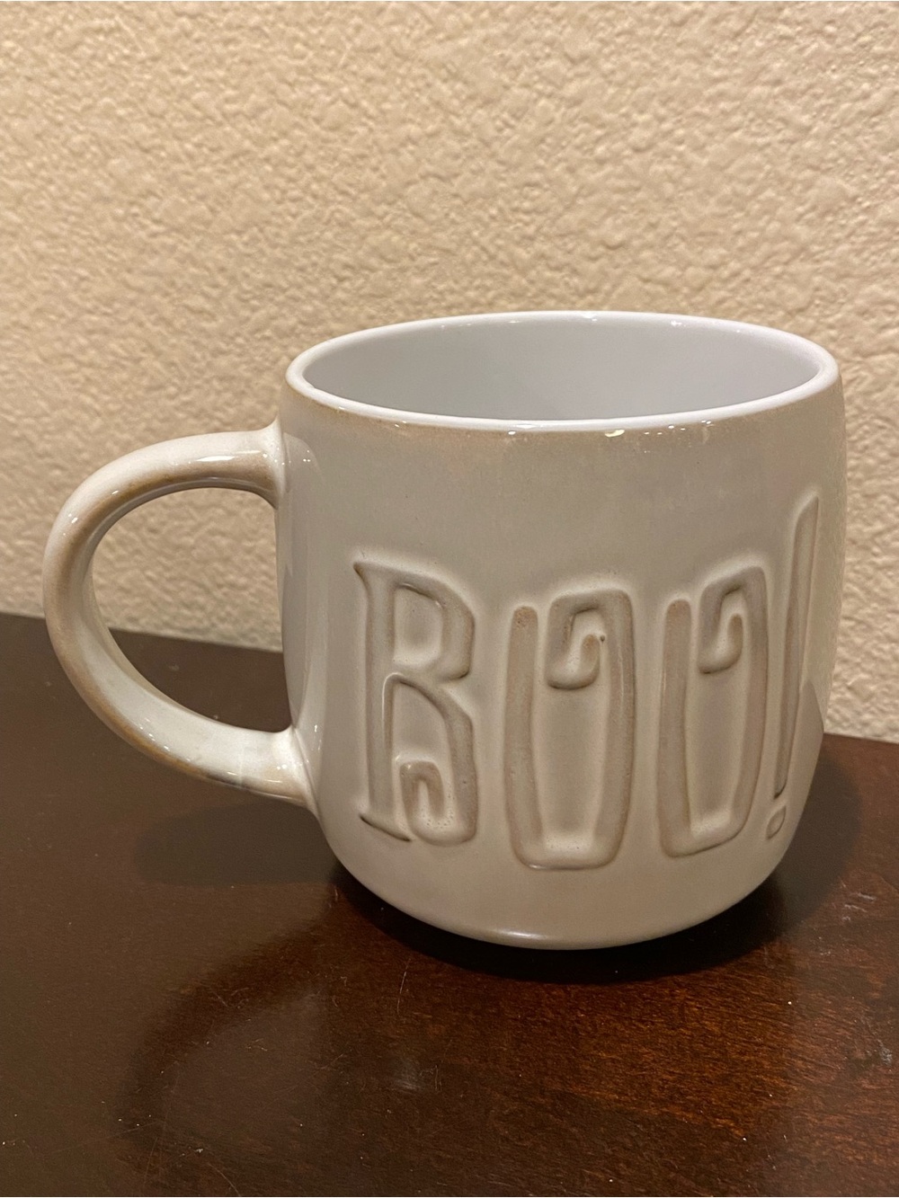 FULL MOON CERAMIC “BOO” DOUBLESIDED MUG 18 oz Oversized Halloween Ghost Like New